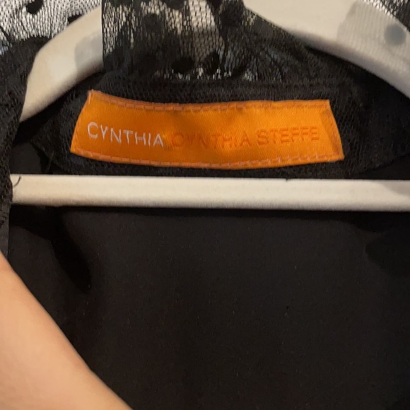 Cynthia Steffe silky black knee length dress - Picture 10 of 11